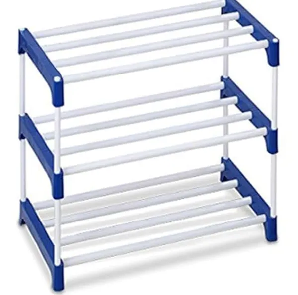 White_&_Blue_Shoe_Rack_For_Home_|_3_Tier_Plastic_Shoe_Stand__For_Bedroom,_Entryway,_Hallway_Furniture