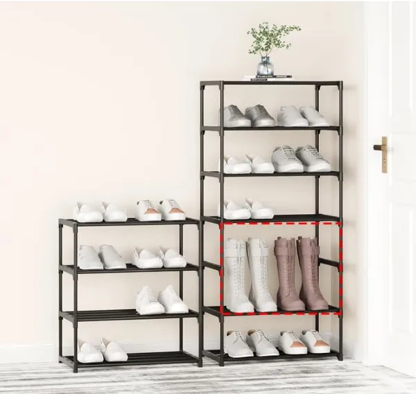 Black_4-Layer_Footwear_Storage_Stand_For_Entryway_&_Bedroom