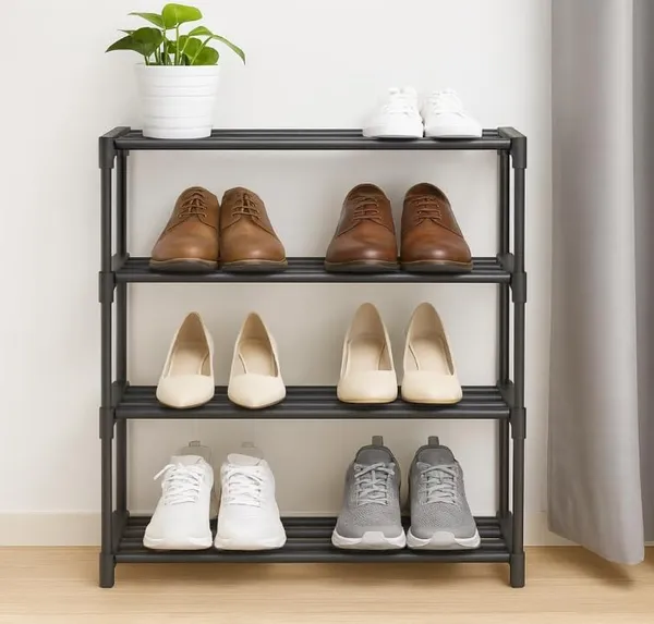 Black_Shoe_Rack_With_Shelf_|_For_Bedroom,_Entryway_&_Living_Room__(4_Layer)