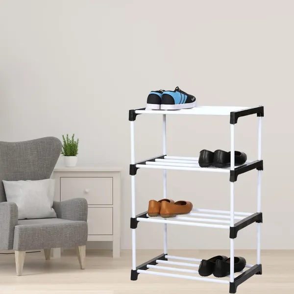 White_&_Blue_4_Layer_Multipurpose_Shoe_Rack_Foldable_Shoe_Stand_For_Home,_Bedroom_&_Entryway_Durable_Footwear_Storage_Organizer_(4_Layer)