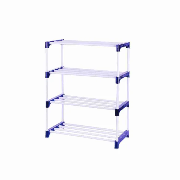 White_&_Blue_Shoe_Rack_With_Shelf__For_Bedroom,_Entryway_&_Living_Room_|_Multipurpose_Footwear_Stand_For_Home_(4_Layer)