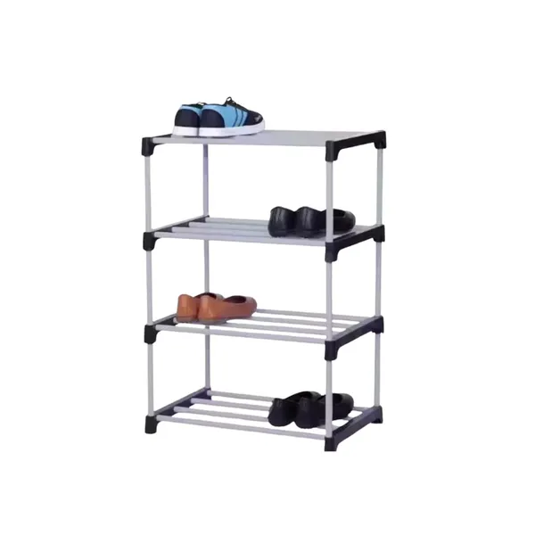 White_&_Black_Shoes_Rack_4_Tier_Shoe_Rack_With_Shelf,_Folding_Shoe_Rack_For_Bedroom,_Living_Room,_Entryway,_,_Shoerack,_Footwear_Stand_For_Home,_Shoe_Rack_Plastic,_Shoes_Rack_With_4_Layer