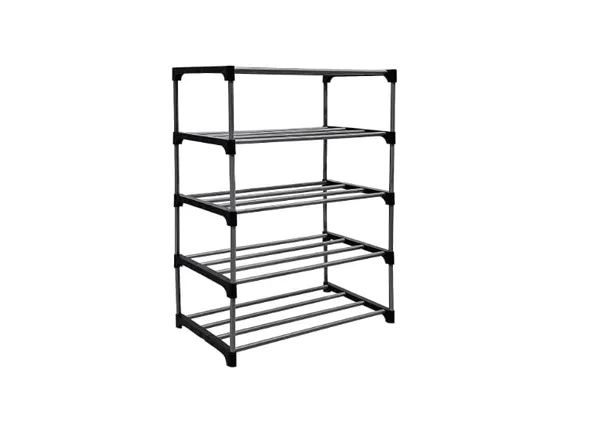Black_Shoe_Rack_Organiser_|__Compact_Footwear_Stand_Plastic_5_Shelf
