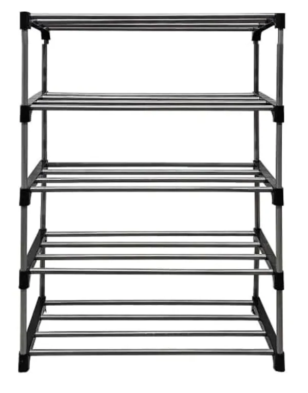 Black_Shoe_Rack_Organiser_|__Compact_Footwear_Stand_Plastic_5_Shelf
