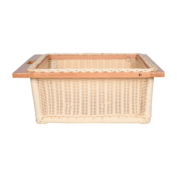 PVC_Wicker_Basket_for_Modular_Kitchen,_Stylish_&_Durable_Storage_Organizer_for_Cabinets_&_Drawers_(Beige)