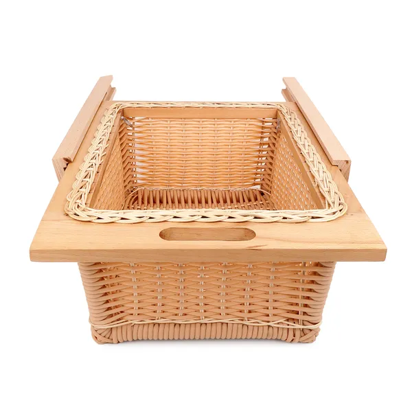 PVC_Wicker_Basket_for_Modular_Kitchen_-_Brown,_Pull_Out_PVC_Wicker_Basket_for_Kitchen_Cabinet,_Vegetables_&_Fruits_Storage