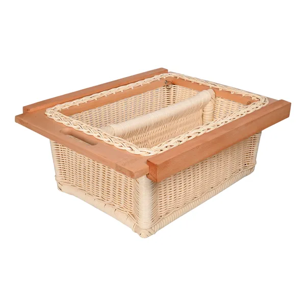 Round_PVC_Wicker_Basket_with_Partition_for_Modular_Kitchen,_Stylish_&_Durable_Storage_Organizer_for_Cabinets_&_Drawers_(Beige)