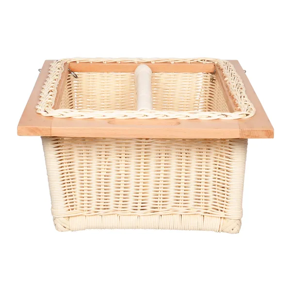 Round_PVC_Wicker_Basket_with_Partition_for_Modular_Kitchen,_Stylish_&_Durable_Storage_Organizer_for_Cabinets_&_Drawers_(Beige)