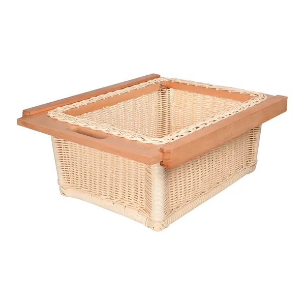 Wicker_Basket_for_Modular_Kitchen_With_Channel/Runners,_Stylish_&_Durable_PVC_Storage_Organizer_for_Cabinets_&_Drawers_(Beige)_(16.5_W_X_20_L_X_4_H_Inch(Round_PVC))