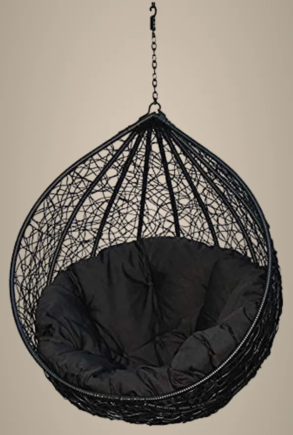 Black_Microfibre_Round_Cushion_For_Hanging_Basket_|_Outdoor_Egg_Swing_Chair_Padded_Pillow_Cushion