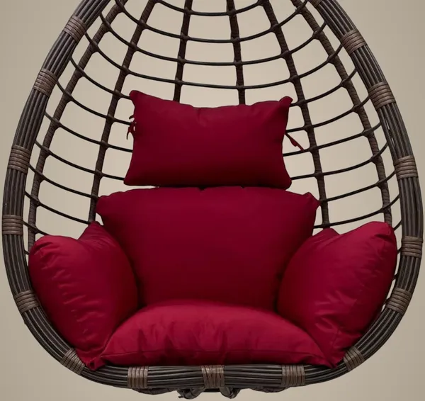 Maroon_Microfibre_Cushion_For_Hanging_Basket_|_Egg_Chair_Polyester_Designer_Cushion