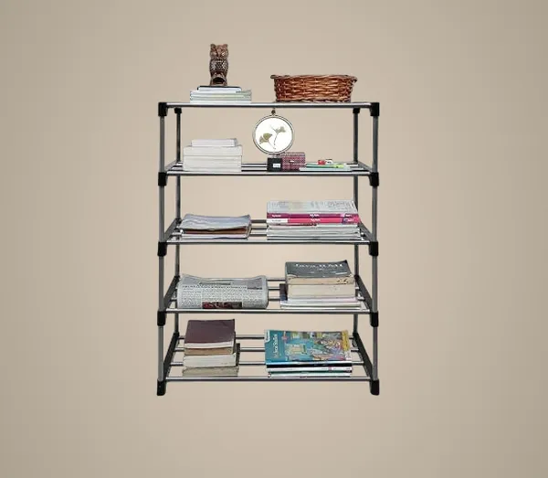 Black_Shoe_Rack_5_Tier_Shoe_Rack_With_Shelf,_Folding_Stand_Storage_For_Bedroom,_Living_Room,_Entryway,_Footwear_Organizer_For_Home,_Multipurpose_Stand_With_5_Layer