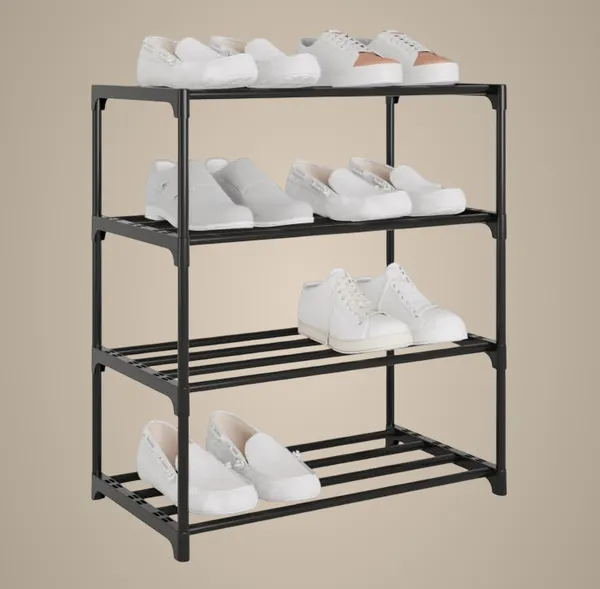 Black_4-Layer_Footwear_Storage_Stand_For_Entryway_&_Bedroom