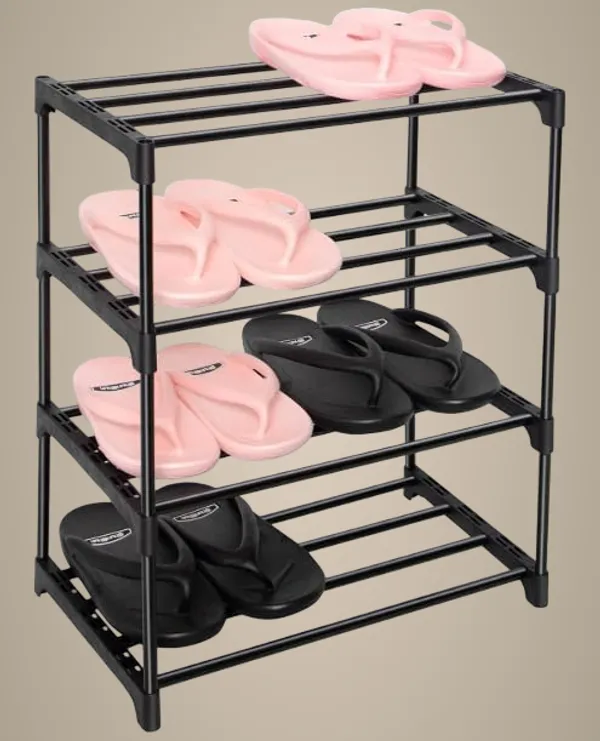 Black_Shoe_Rack_4_Tier_Shoe_Rack_With_Shelf,_Folding_Shoe_Rack_For_Bedroom,_Living_Room,_Entryway,_,_Shoerack,_Footwear_Stand_For_Home,_Shoe_Rack_Plastic,_Shoe_Rack_With_4_Layer