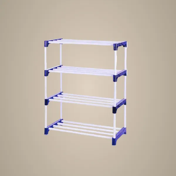 White_&_Blue_Shoe_Rack_With_Shelf__For_Bedroom,_Entryway_&_Living_Room_|_Multipurpose_Footwear_Stand_For_Home_(4_Layer)