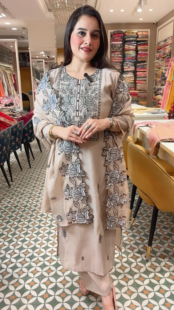 Beige_Cotton_Chinon_Straight_Suit_Set