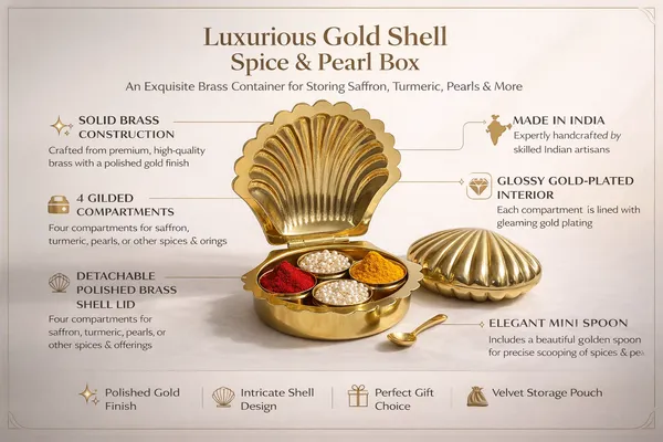 Golden_Decorative_Brass_Shell_Kumkum_Box,_3-Compartment_Sindoor_Holder,_Traditional_Pooja_Accessory_|_H-3cm,L-13cm,Weight-140g