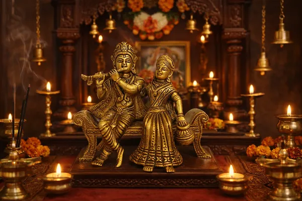 Golden_Radha_Krishna_Brass_Idol_Sitting_On_Bench_Decorative_Statue_Showpiece_Finish_15Cm_X_16Cm_weight_-1.3kg