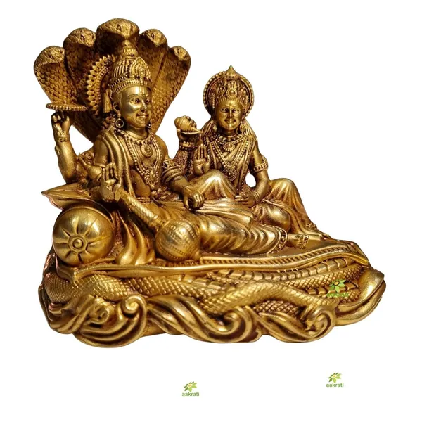 Rahadecor_Laxmi_Vishnu_Idol_God_Goddess_Statues_Religious_Deity_Resting_On_Sheshnaag_-_350g_H-10cm,_L-10cm