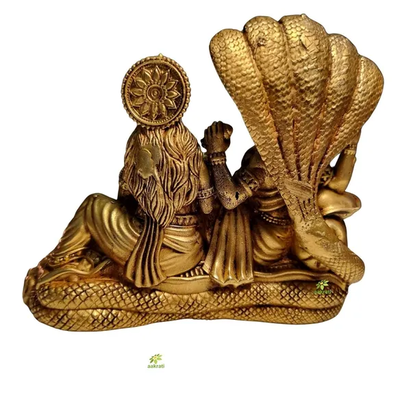 Rahadecor_Laxmi_Vishnu_Idol_God_Goddess_Statues_Religious_Deity_Resting_On_Sheshnaag_-_350g_H-10cm,_L-10cm
