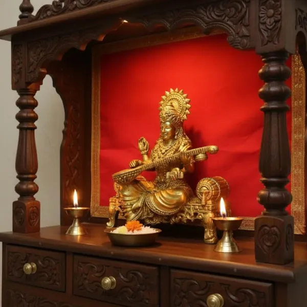 Rahadecor_Handcrafted_Brass_Goddess_Saraswati_Statue_Idol_for_Learning_Creativity_&_Home_Temple_-_Height_11cm_(4.3in)