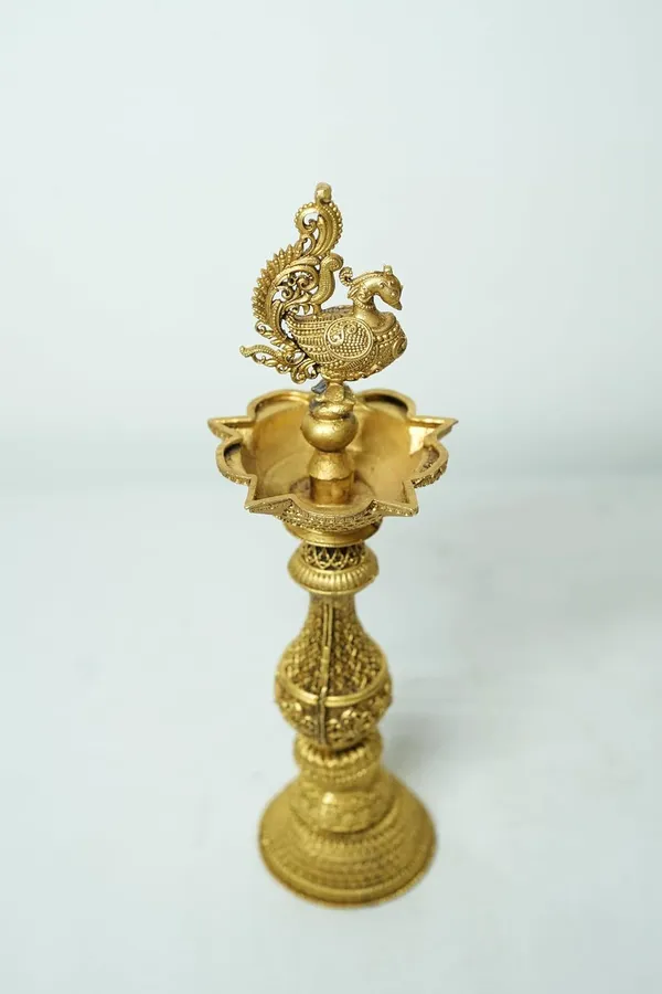 Rahadecor_Brass_Peacock_Decorative_Diya_Antique_Deepak_Design_Table_Decor_with_Stand_for_Pooja_-_20cm_Height