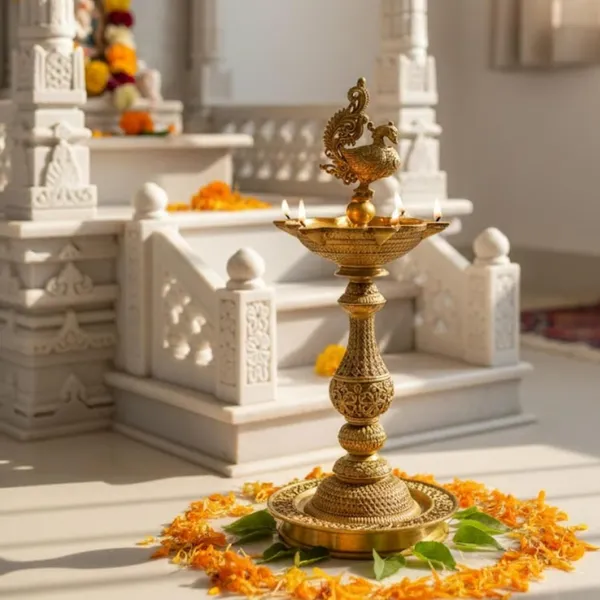 Rahadecor_Brass_Peacock_Decorative_Diya_Antique_Deepak_Design_Table_Decor_with_Stand_for_Pooja_-_20cm_Height
