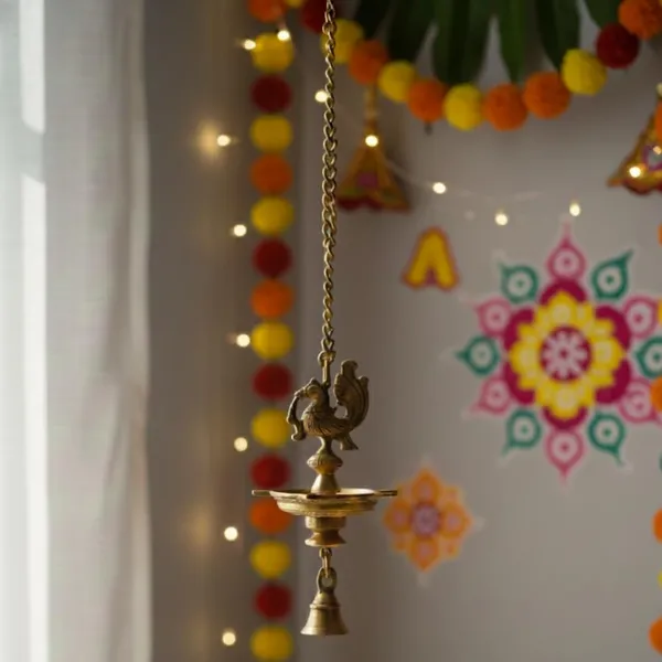 Rahadecor_Handmade_Ethnic_Peacock_5_Oil_Wick_Brass_Hanging_Diya_for_Home_Decoration_-_55cm_Height