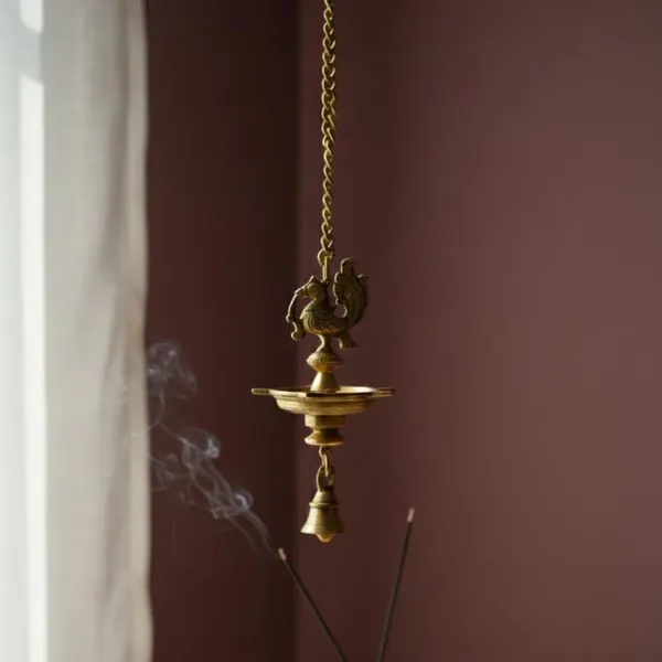 Rahadecor_Handmade_Ethnic_Peacock_5_Oil_Wick_Brass_Hanging_Diya_for_Home_Decoration_-_55cm_Height