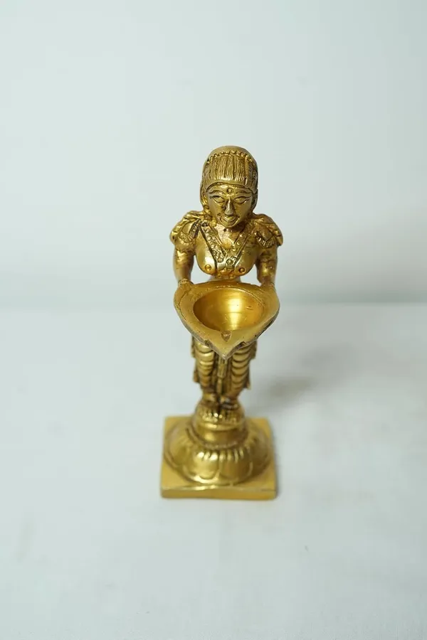 Rahadecor_Brass_Standing_Lady_with_Diya_-_Deep_Laxmi_Deepak_for_Home_Entrance_&_Pooja_Room_-_15cm_Height