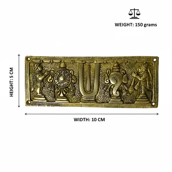 Rahadecor_Brass_Tirupati_Balaji_Shankh_Chakra_Namah_Wall_&_Door_Plate_-_Gold_Plated_Vastu_Symbol
