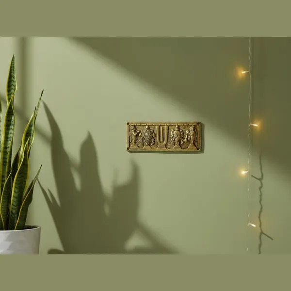 Rahadecor_Brass_Tirupati_Balaji_Shankh_Chakra_Namah_Wall_&_Door_Plate_-_Gold_Plated_Vastu_Symbol