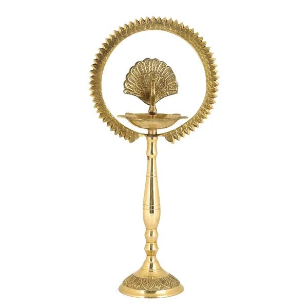 Brass_Peacock_Diya_with_Crown_Kerala_Samai_Kuthu_Vilakku_|_Engraved_Brass_Oil_Lamp_for_Diwali_Puja_Inauguration_Housewarming_Gift_|_30_cm_Height