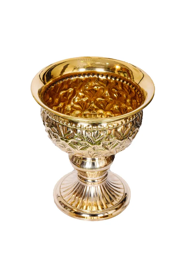 Handcrafted_Brass_Urli_Planter_with_Stand_|_Height:_13_cm__Diameter:_11_cm__Weight:_340_g