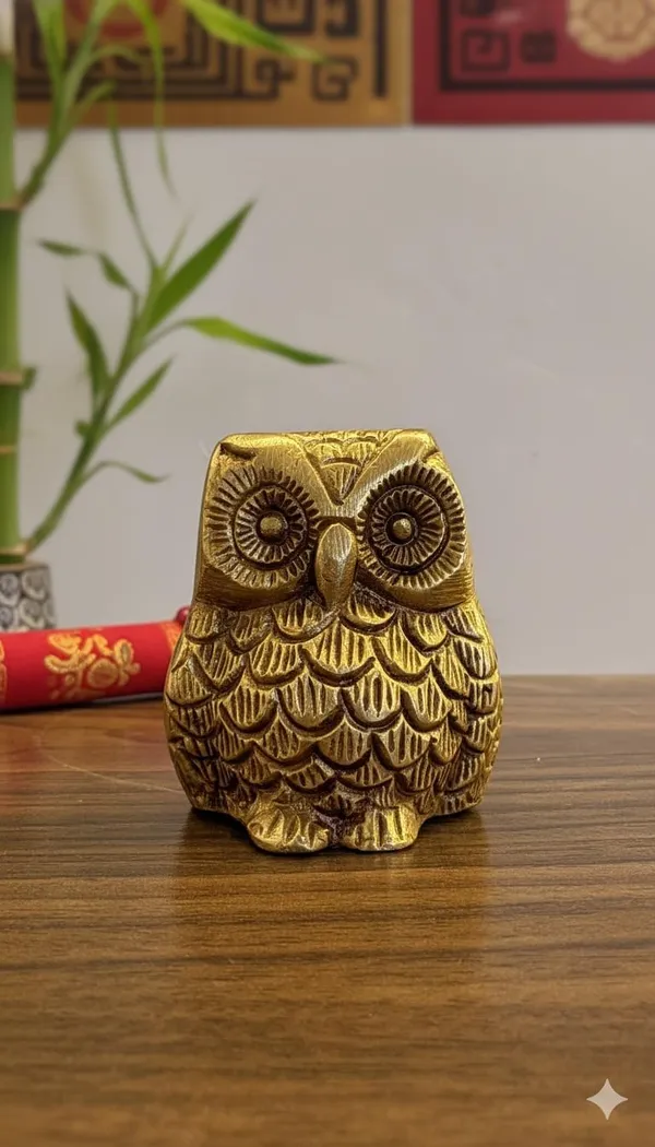 Brass_Owl_Statue_for_Good_Luck_|_Vastu_Idol_for_Home_and_Office_Zonal_Placement_West_|_Decorative_Brass_Owl_|_Weight_176_Grams_&_Height_5_cm