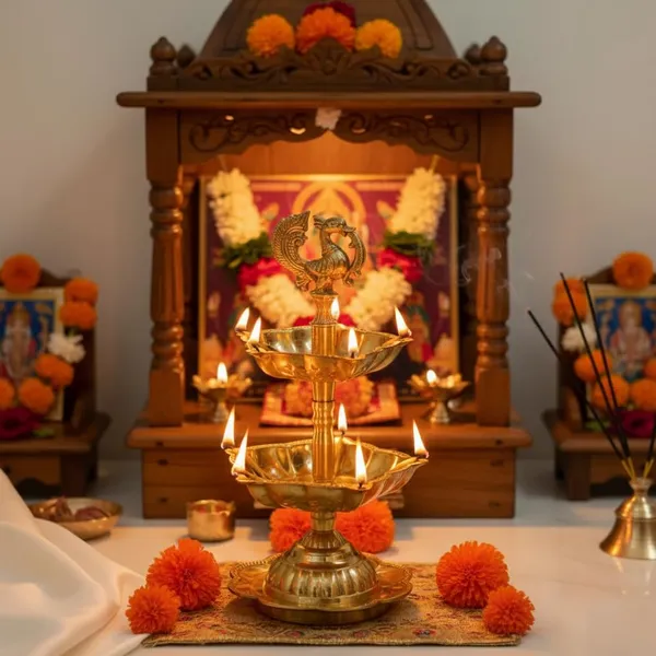Peacock_Diya_5_Wick_Brass_Oil_Lamp_for_Home_Mandir_|_Peacock_Design_Kuthu_Vilakku_for_Diwali_Decoration_&_Gifting_|_Traditional_Brass_Deepak_|_15.5_cm_Height_240g