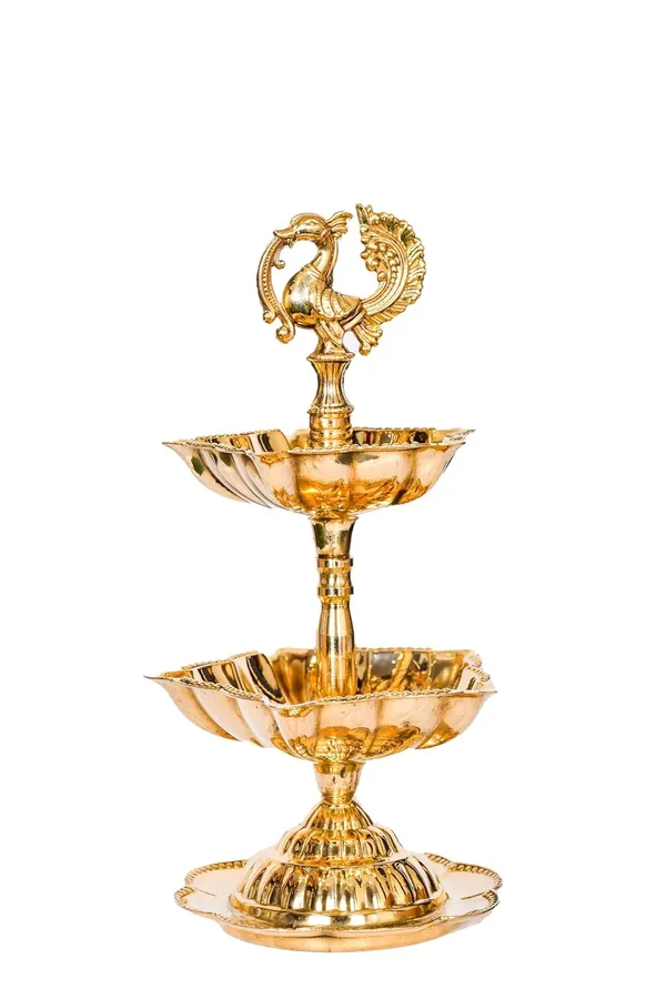 Peacock_Diya_5_Wick_Brass_Oil_Lamp_for_Home_Mandir_|_Peacock_Design_Kuthu_Vilakku_for_Diwali_Decoration_&_Gifting_|_Traditional_Brass_Deepak_|_15.5_cm_Height_240g