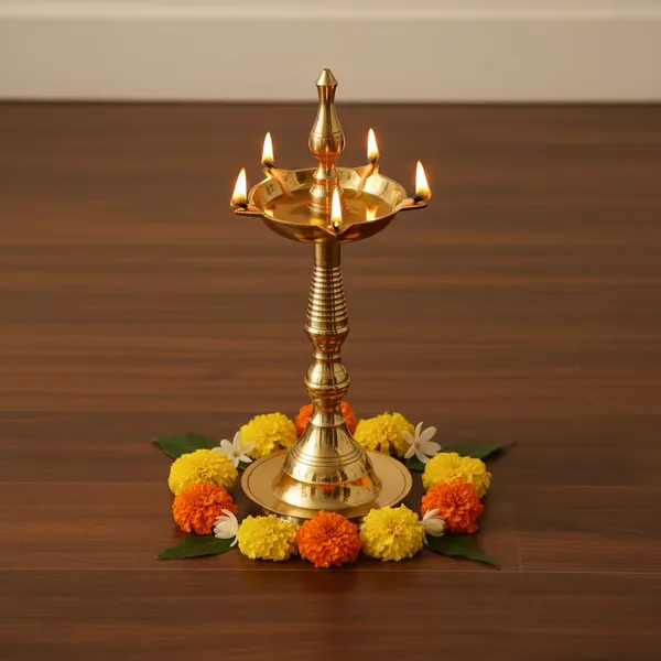 Kerala_Samai_Diya_5_Wick_Brass_Oil_Lamp_for_Pooja_Mandir_|_Traditional_Tall_Brass_Deepak_for_Diwali_Festival_Decor_|_Ghee_Oil_Lamp_|_13_cm_Height_95_g