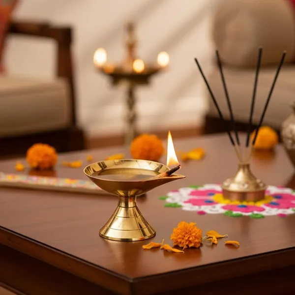 Pandeep_Deepak_Brass_Diya_Oil_Lamp_for_Pooja_Mandir_|Traditional_Diwali_Diya_|_Height_4.5_cm_,_6L_x_6W_x_4.5H_Centimeters_,