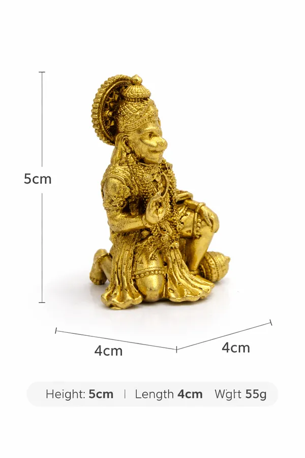 Rahadecor_100%_Pure_Brass_Handcrafted_Hanuman_Ji_Murti_for_Home_Puja_(Size:_5cm)_|_Lord_Hanuman_Idol_for_Desk,_Car_and_Home_Decor_|_Balaji_Idol_|_Bajrangbali_Murti_|_Bahubali_Hanuman_Idol