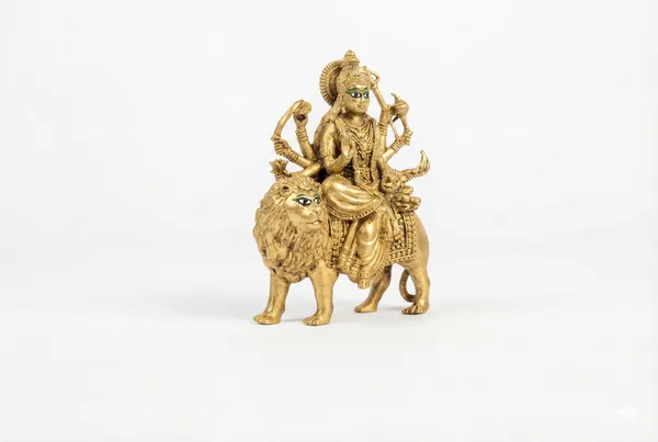 Rahadecor_100%_Pure_Brass_with_Intricate_Detailing_Durga_Maa_Idol_(Size:_215_GMS,_H-10_W-8_cm)_|_Durga_Murti_for_Home_Decor_&_Puja_Room_|_MATA_Rani_for_Office_Desk_|_Maa_Durga_for_Gift