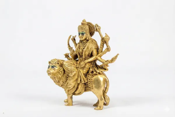 Rahadecor_100%_Pure_Brass_with_Intricate_Detailing_Durga_Maa_Idol_(Size:_215_GMS,_H-10_W-8_cm)_|_Durga_Murti_for_Home_Decor_&_Puja_Room_|_MATA_Rani_for_Office_Desk_|_Maa_Durga_for_Gift