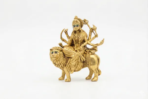 Rahadecor_100%_Pure_Brass_with_Intricate_Detailing_Durga_Maa_Idol_(Size:_215_GMS,_H-10_W-8_cm)_|_Durga_Murti_for_Home_Decor_&_Puja_Room_|_MATA_Rani_for_Office_Desk_|_Maa_Durga_for_Gift