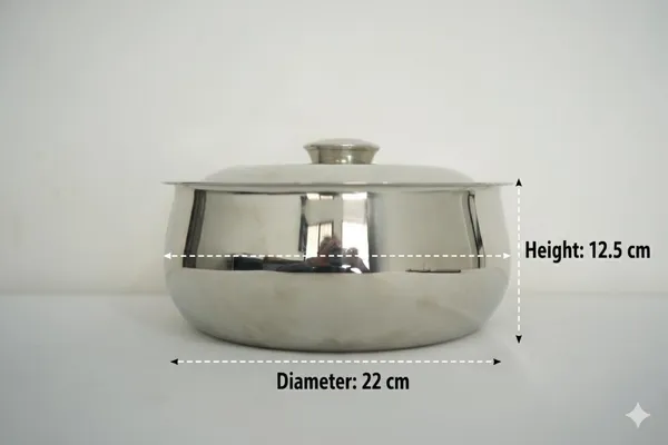 Steel_Casserole_With_Lid_And_Insulated_Stainless_Serving_Bowl_With_Lid,_Modern_Design,_Finish,_Round_Shape,_Kitchen_Cookware