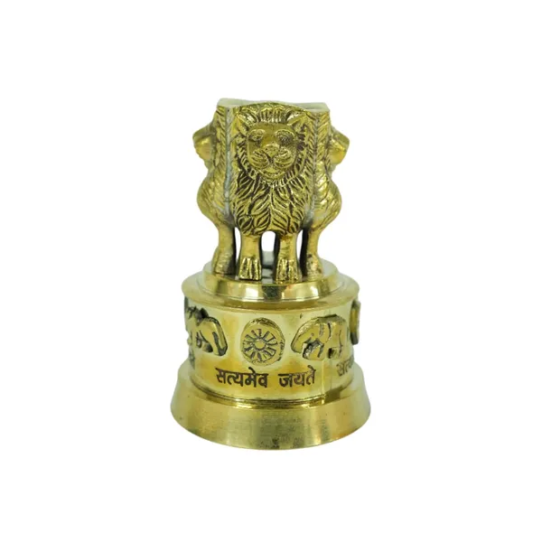 Golden_Brass_Ashoka_Pillar_Sculpture_Showpiece_For_Home_Decor,_Office_Table_Antique_Finish,_8Cm,_180G
