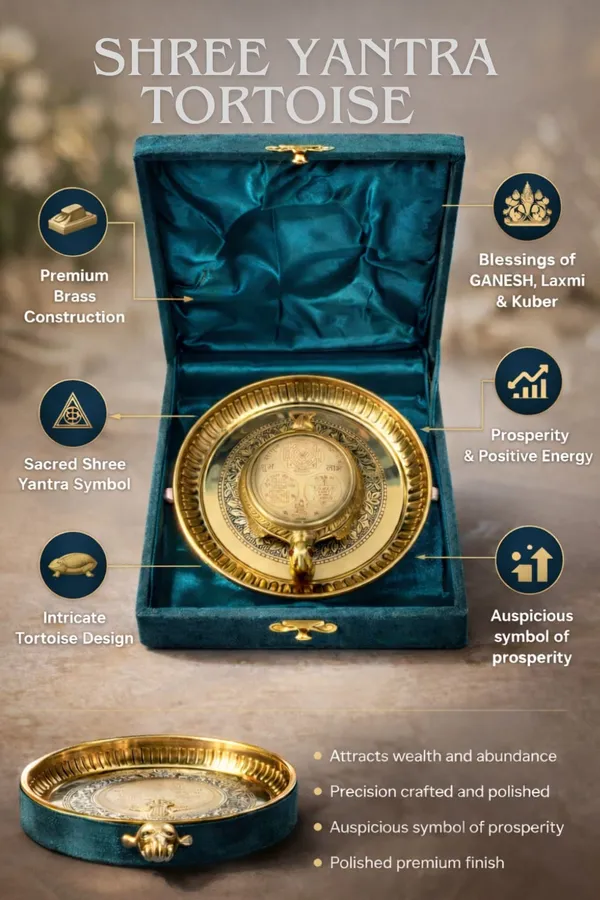 Shree_Yantra__Brass_Tortoise_With_Plate__|__Weight-180,_H-3cm,_L-9cm,_W-7cm