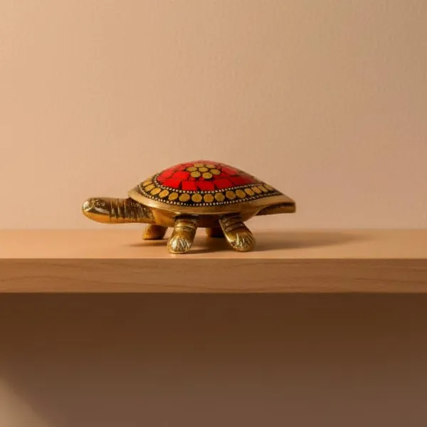 Handcrafted_Brass_Red_Turtle_Trinket_Box_with_Turquoise_Inlay_|_H-4cm,L-11cm_weight-110g