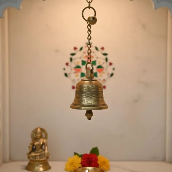Golden_Brass_Decorative_Mini_Hanging_Bell_With_Chain_&_Hook_-_0.315_Kg_-_H_42_Cm,_L_6_Cm,_B_6_Cm_-_Traditional_Wall_Hanging_Temple_Pooja_Ghanti