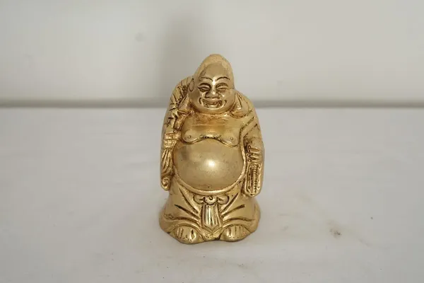 Golden_Feng_Shui_Laughing_Buddha_Brass_Statue_Happy_Man_-_0.515_Kg_-_H_9.3_Cm,_L_6_Cm,_B_5_Cm_-_Good_Luck_Wealth_Prosperity_Home_Office_Business_Gift