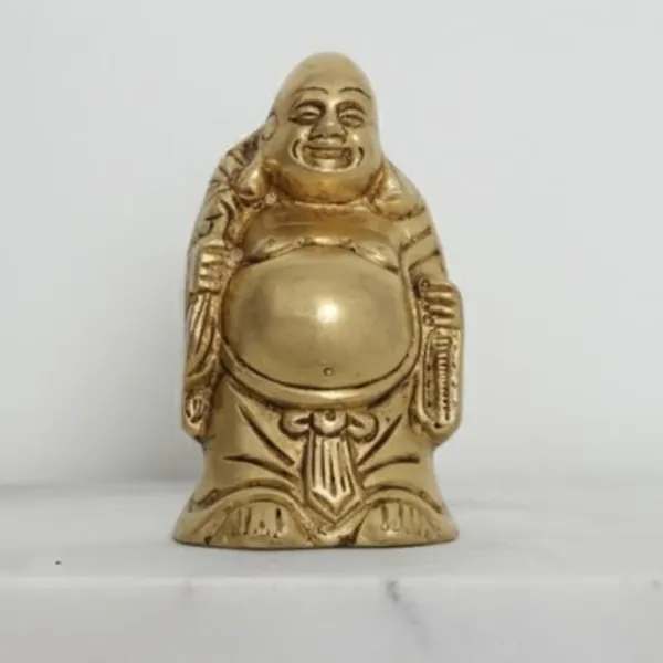 Golden_Feng_Shui_Laughing_Buddha_Brass_Statue_Happy_Man_-_0.515_Kg_-_H_9.3_Cm,_L_6_Cm,_B_5_Cm_-_Good_Luck_Wealth_Prosperity_Home_Office_Business_Gift